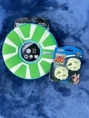 Chuckit! Bundle!!! Max Glow Air Fetch Disc - Air glow balls